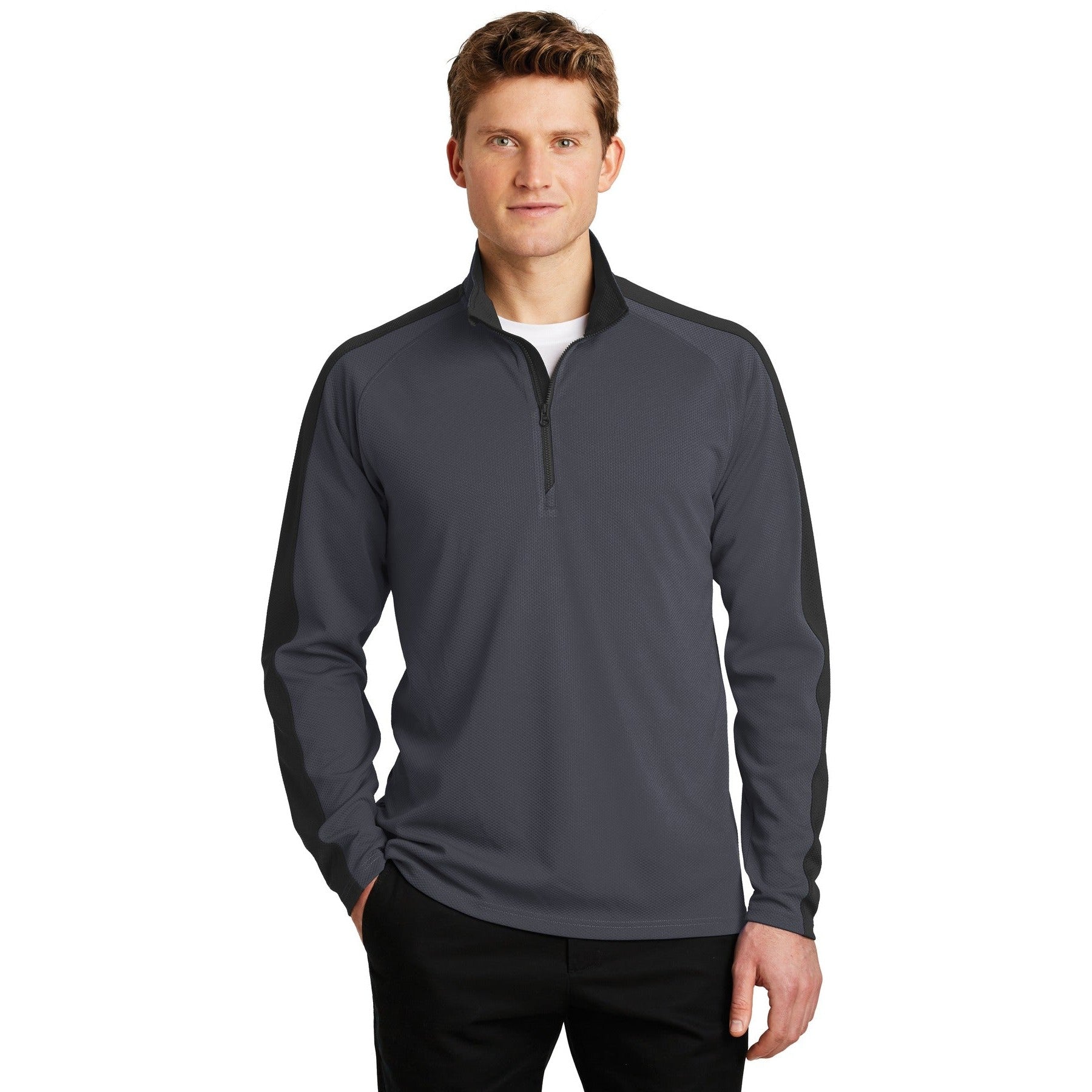 Sport-Tek-Sport-Tek® Sport-Wick® Textured Colorblock 1/4-Zip Pullover. ST861-MedTech-3